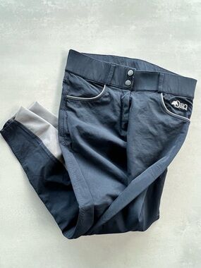 OEQ knee patch breeches size 26 blue horse riding tack saddle equine rubber grip